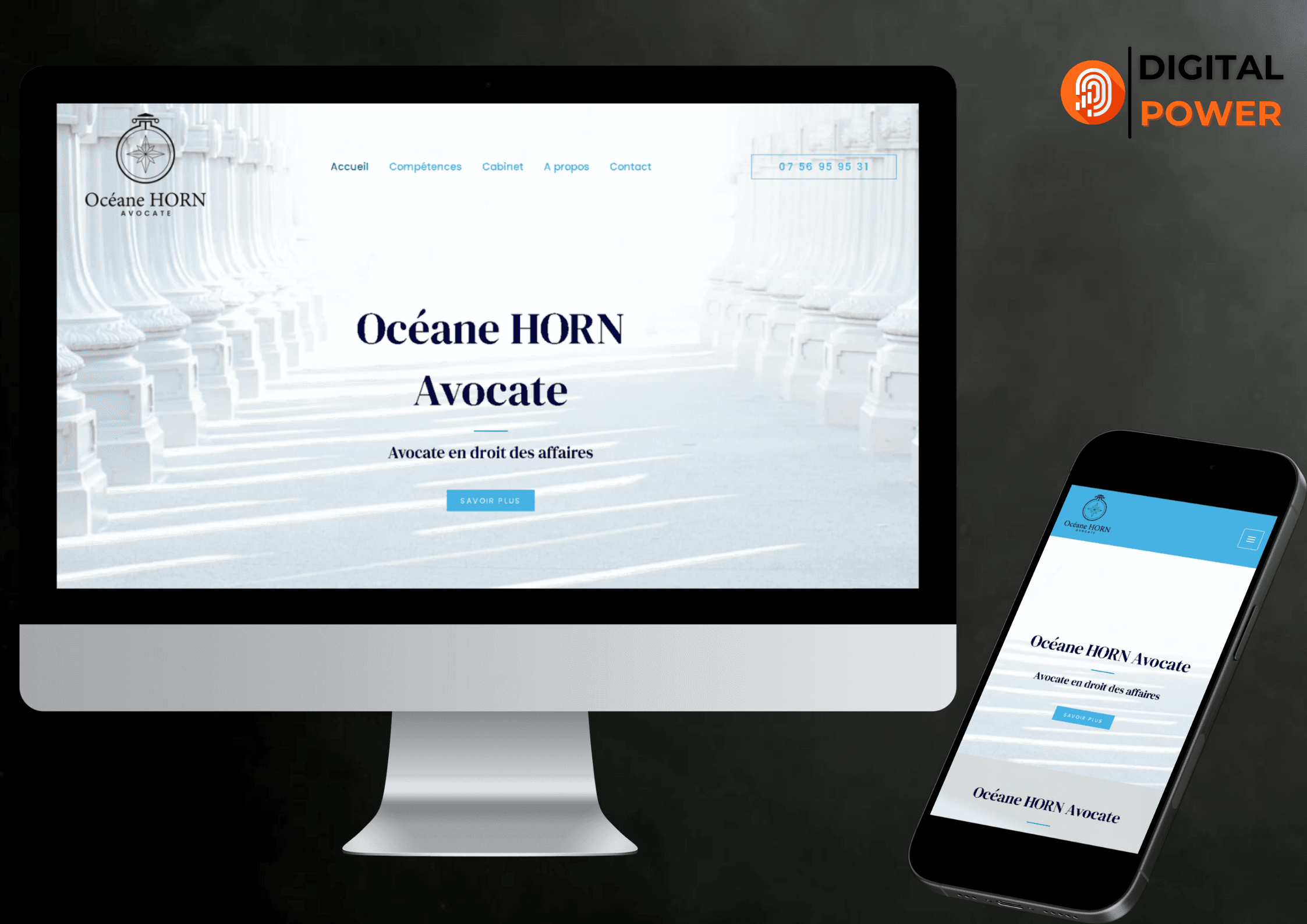 Site web Océane Horn Avocate — réalisé par Digital Lawyer